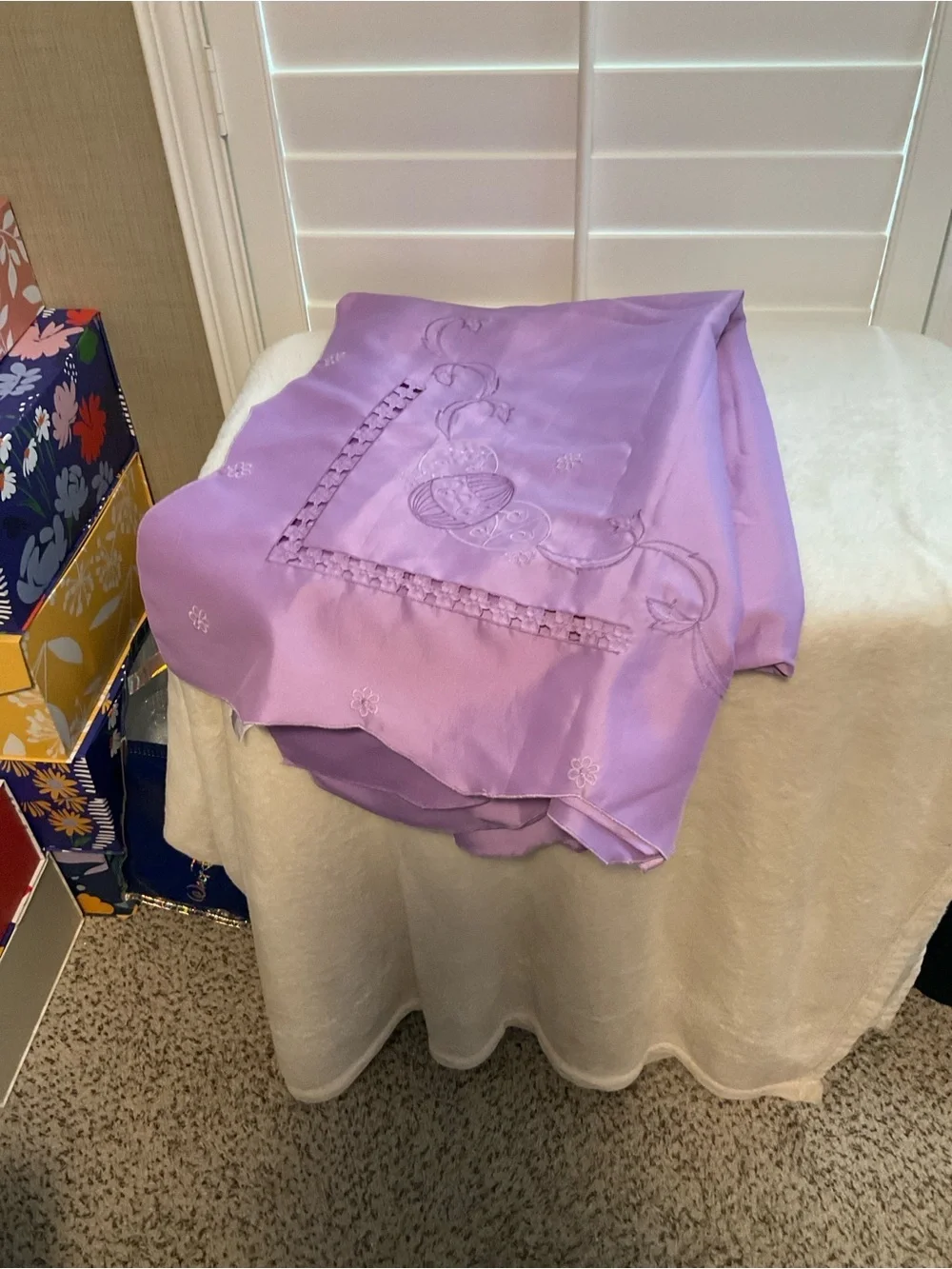 Lavender Embroidered Tablecloth - Brand Unspecified